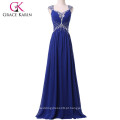 Grace karin Backless beading azul Chiffon Ball Gown Long Evening Party Dress CL6189